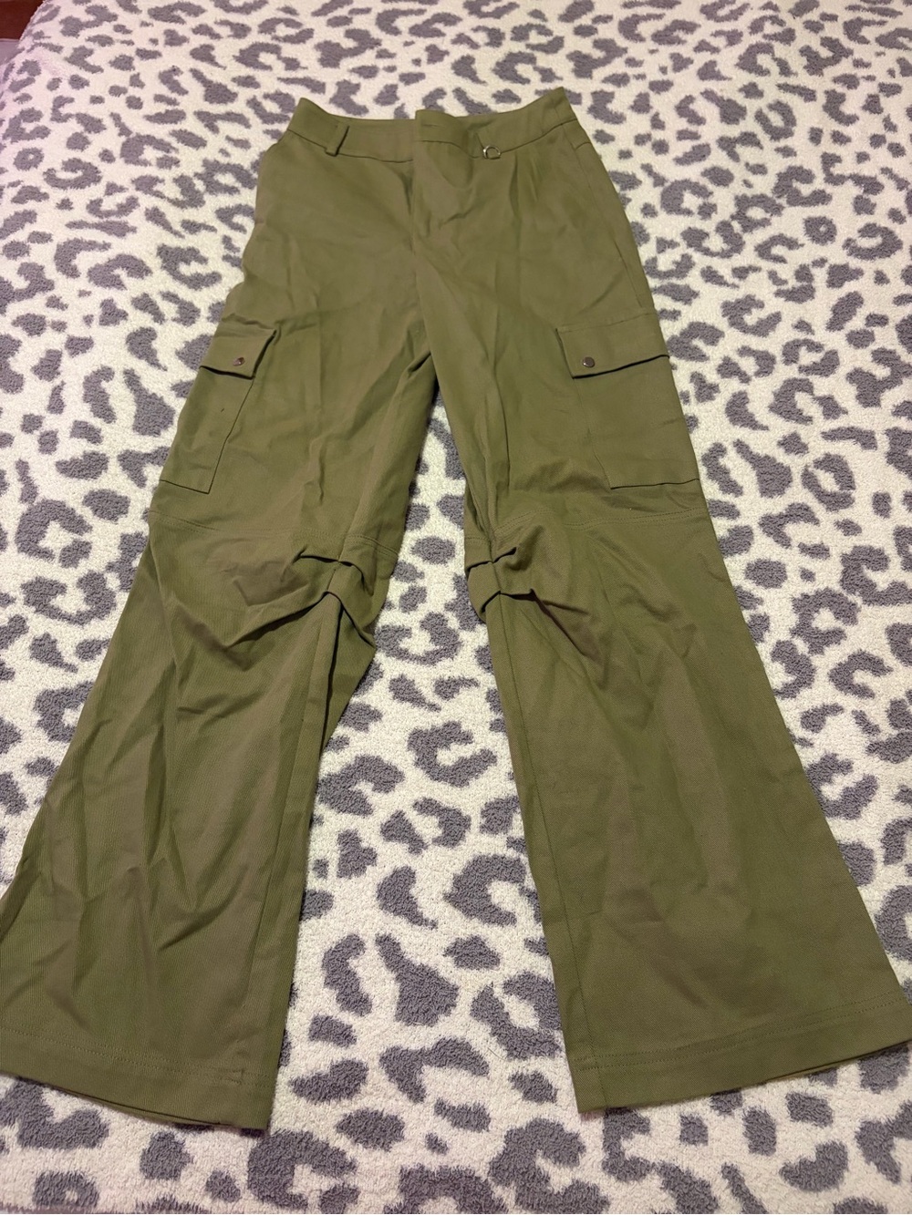Princess Polly Olive Green Cargo Flare Jeans